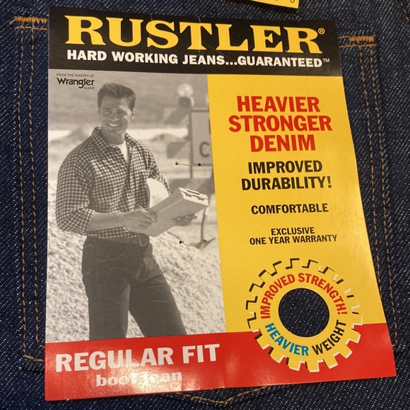 NWT Rustler regular fit bootcut jeans size 36/30 - Picture 3 of 5